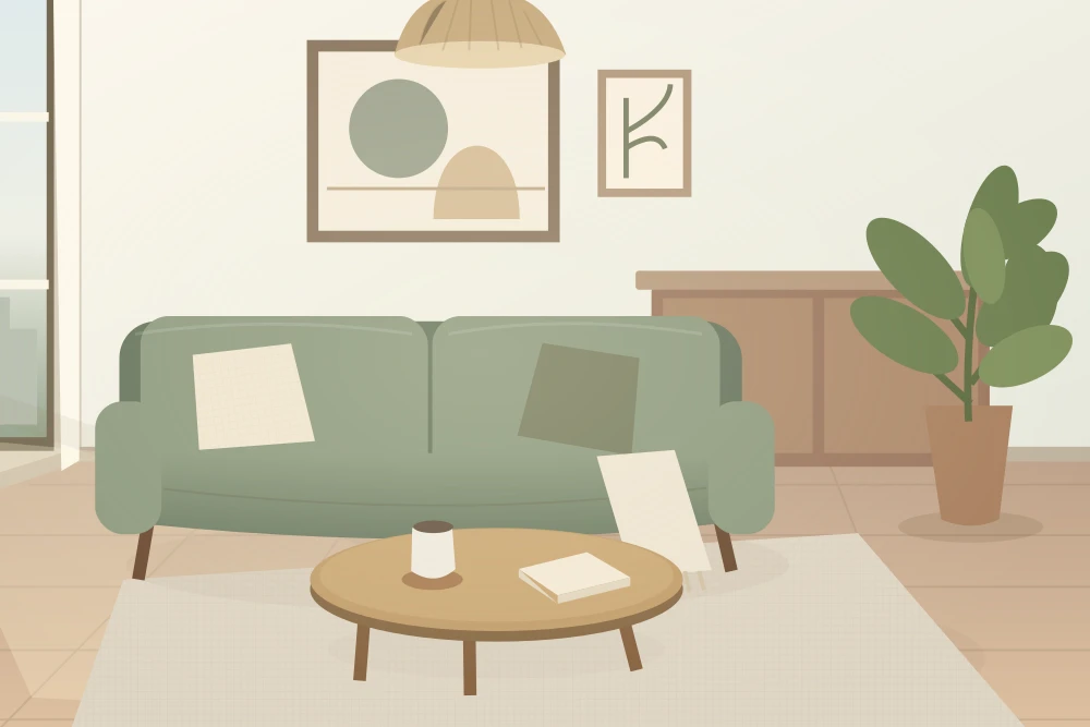 A home interior used to illustrate the upcoming browsing experience